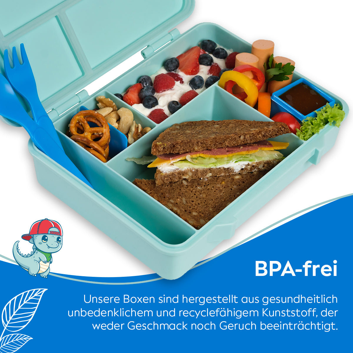 Kids Lunchbox (Dino - Blue)