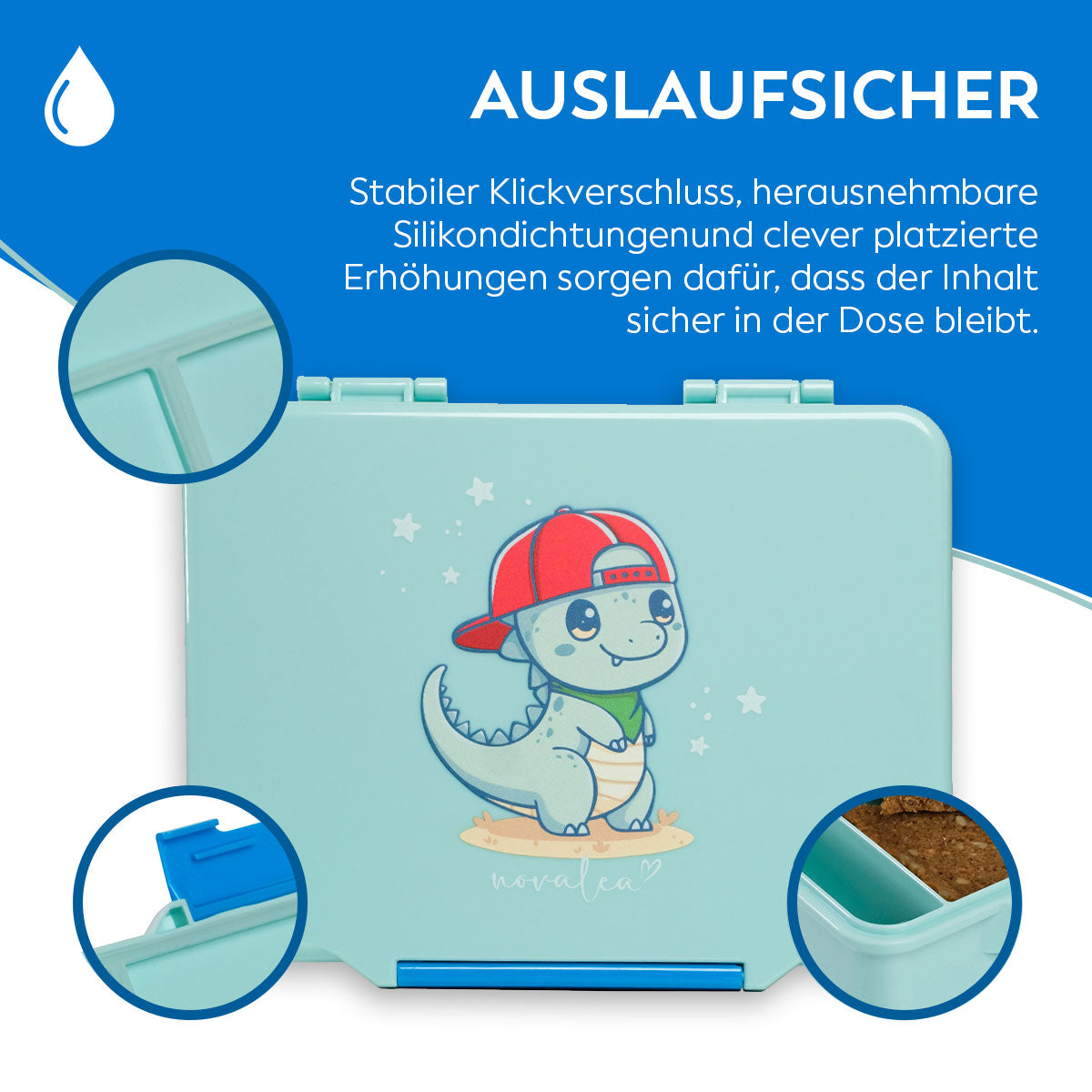 Kids Lunchbox (Dino - Blue)