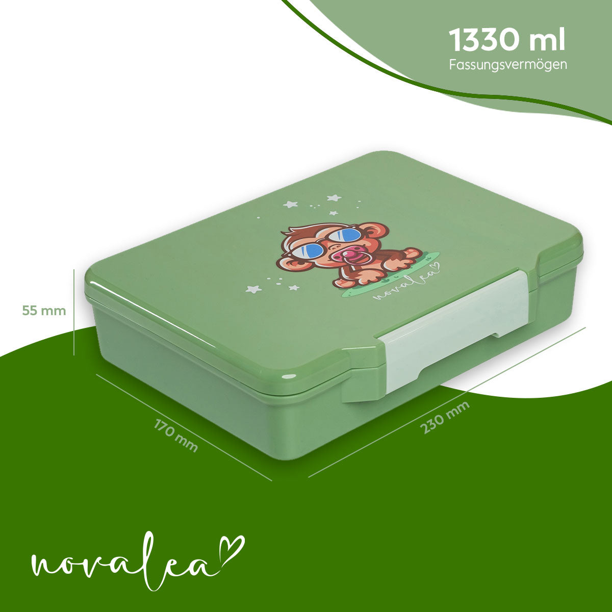 Kids Lunchbox (Monkey - Green)