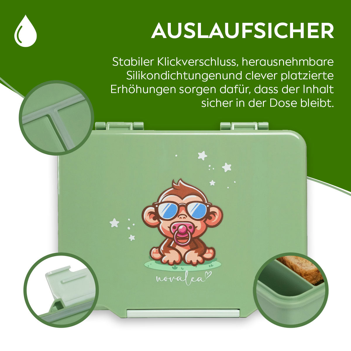 Kids Lunchbox (Monkey - Green)