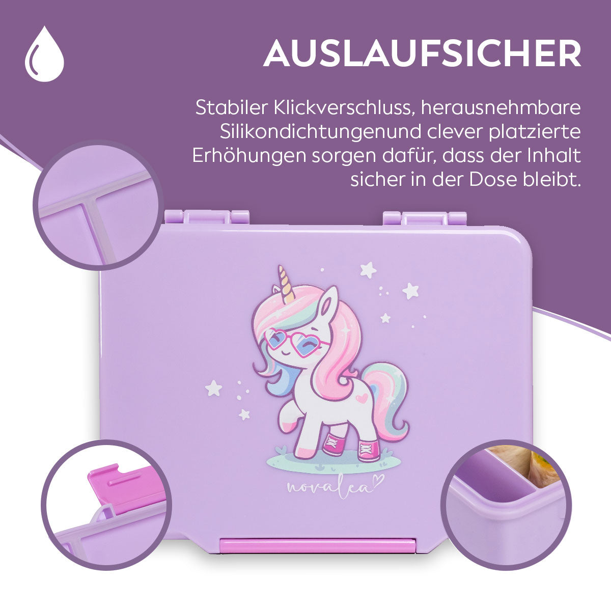 Kids Lunchbox (Unicorn - Purple)