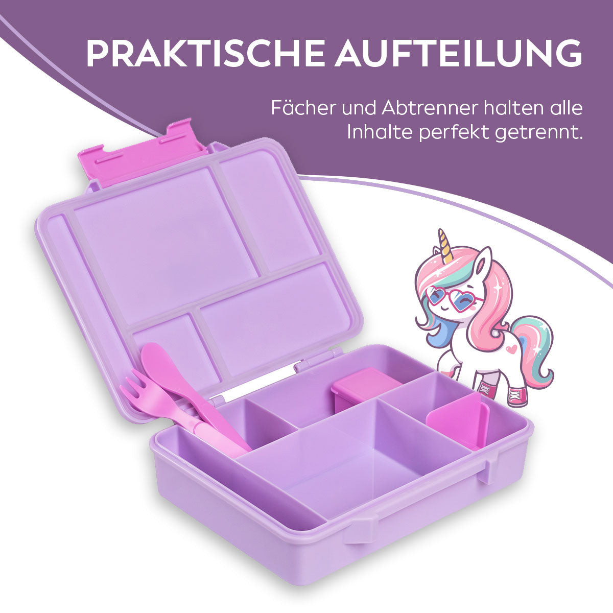 Kids Lunchbox (Unicorn - Purple)